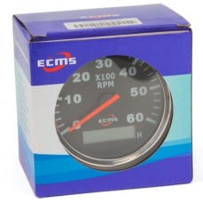 Тахометр со счетчиком моточасов ECMS черный CMH3-BS-3K (901-00008)