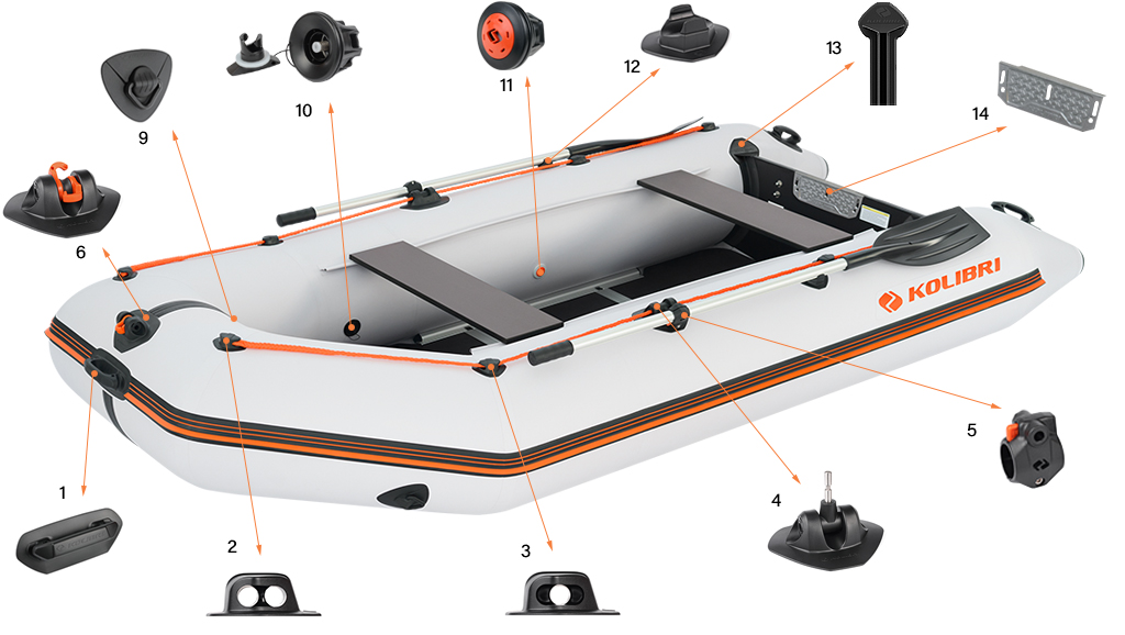 Комплектующие лодки Колибри KM330D Профи